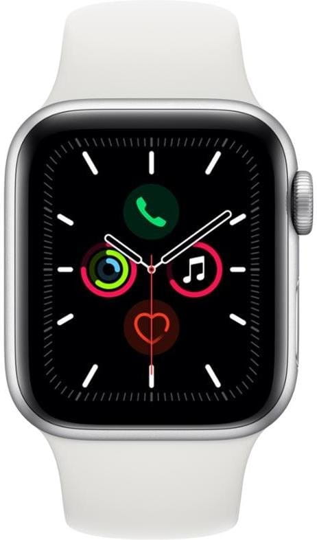 Horloge Apple Watch Series 5 GPS, 40mm Silver Aluminium Case with White Sport Band