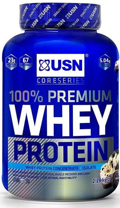 Eiwitpoeders USN 100% Whey Protein Premium smetanová sušenka 2.28kg