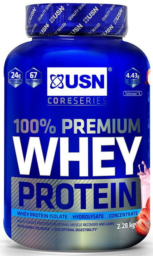Eiwitpoeders USN 100% Whey Protein Premium jahoda se smetanou 2.28kg